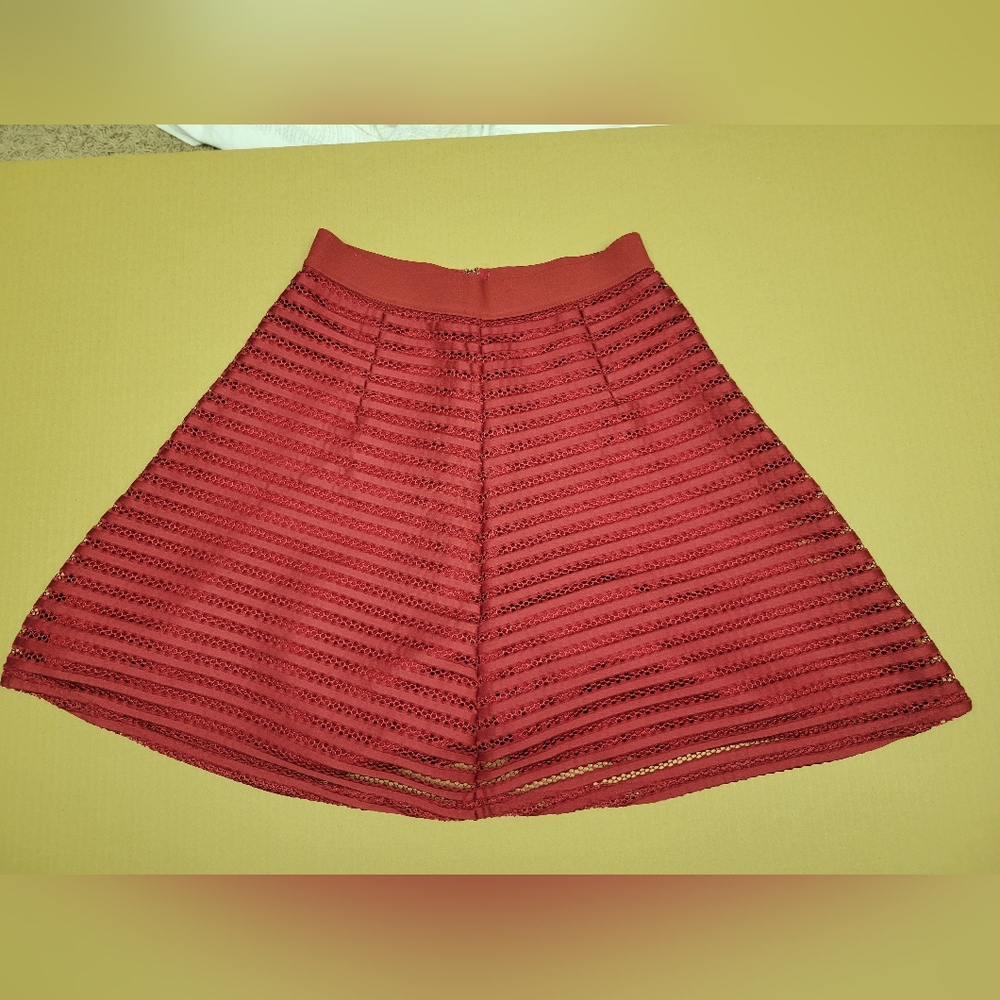 H&M Sz Sm Skirt 2 Layers Red - image 2